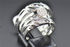 Diamond Trio Set Round Cut Engagement Ring Wedding Band 10K White Gold 0.16 Ct