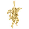 10K Yellow Gold Genuine Round Diamond Praying Angel Wings Pendant Charm 0.43 Ct.