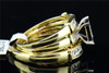 Mens Ladies 10K Yellow Gold Diamond Engagement Ring Trio Set Wedding Band .02 Ct
