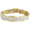 Diamond Bracelet Men's 10K Yellow Gold Round Cut Designer Pave Link 3.50 Tcw.