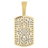 10K Yellow Gold Genuine Round Diamond Dog Tag Pendant 1.60" Mens Pave Charm 2 ct