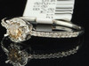 Ladies 10K White Gold Round Cut Brown Champagne Diamond Engagement Ring Wedding