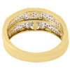 10K Yellow Gold Diamond Trio Set Matching Cube Engagement Ring & Band 0.50 Ct.