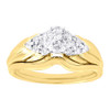 Diamond Wedding Bridal Set 10K Yellow Gold Cluster Engagement Ring 0.33 Ct.