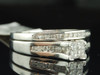 WOMENS WHITE GOLD PRINCESS CUT DIAMOND ENGAGEMENT BRIDAL WEDDING RING SET