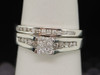 WOMENS WHITE GOLD PRINCESS CUT DIAMOND ENGAGEMENT BRIDAL WEDDING RING SET