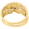 10K Yellow Gold Diamond Trio Set Matching Square Engagement Ring & Band 0.34 Ct