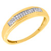 10K Yellow Gold Diamond Trio Set Matching Square Engagement Ring & Band 0.34 Ct