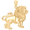 Echter 10-Karat-Gelbgold-Anhänger mit zweifarbigem, wandelndem Löwenkörper, Unisex-Charm mit einer Länge von 1,55 Zoll