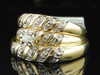 Diamond Trio Set 14K Yellow Gold Matching Engagement Ring Wedding Band 0.07 Ct.