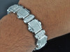 Mens .925 Sterling Silver Real White Diamond Bracelet Tennis Chain Link 5.50 ct.