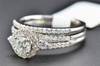 Solitaire Diamond Bridal Set Engagement Ring Wedding Band 14K White Gold 1 Ct