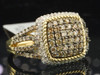 Brown Diamond Cocktail Ring 10K Yellow Gold Designer Right Hand Band 1.06 Ct.