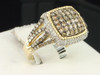 Brown Diamond Cocktail Ring 10K Yellow Gold Designer Right Hand Band 1.06 Ct.