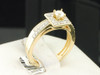 Round Diamond Bridal Ring Set 14K Yellow Gold Engagement Wedding Band 0.50 Ct.