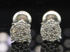 Round Cut Diamond Studs Mens Ladies 10K White Gold Designer Earrings .12 Ct.