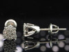 Round Cut Diamond Studs Mens Ladies 10K White Gold Designer Earrings .12 Ct.