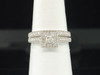 10K White Gold Princess Cut Diamond Solitaire Engagement Wedding Band Bridal Set