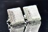 Men's Ladies 10K White Gold Round Cut Diamond 3D Square Studs Earrings 0.50 Ct.