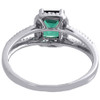 Diamond 10K White Gold Created Green Emerald Fashion Cocktail Ring 1.51 tcw.