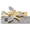 Diamond Mini 3D Angel Piece Cherub Pendant 10K Yellow Gold 1.86" Charm 0.57 Ct.