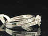 Ladies 14K White Gold Diamond Engagement Ring Wedding Band Bridal Set 0.55 Ct.