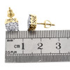 Diamond Earrings Mens 10K Yellow Gold Round Cut Pave Circle Studs 1.25 Tcw.