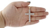 10K Yellow Gold Genuine Diamond Cross Pendant 2.1" Double Row Halo Charm 0.93 Ct