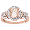 Morganite & Diamond 10K Rose Gold Fashion Oval Halo Cocktail Ring 0.97 tcw.