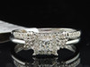 Princess Cut Diamond Solitaire Engagement Ring White Gold Wedding Bridal Set