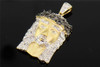 10k Yellow Gold Black Diamond Mini Jesus Piece Head Cross Pendant 0.22 Ct