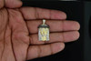 10k Yellow Gold Black Diamond Mini Jesus Piece Head Cross Pendant 0.22 Ct