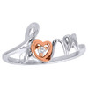 Solitaire Diamond Love Fashion Ring .925 Sterling Silver Heart Cocktail Band