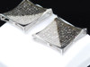 Black Diamond Earrings 10K White Gold Round Pave Square Design Studs 1 Tcw.