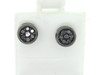 Black Diamond Flower Earrings .925 Sterling Silver Round Pave Studs 0.38 Ct.