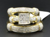 Diamond Trio Set Matching Engagement Ring 10K Yellow Gold Wedding Band 0.76 Ct.