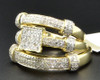 Diamond Trio Set Matching Engagement Ring 10K Yellow Gold Wedding Band 0.76 Ct.