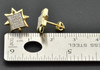 Diamond Studs 8 Point Star Mens Ladies 10K Yellow Gold Pave Earrings 1/3 Ct.