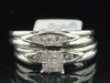 Princess Diamond Bridal Set 14K White Gold Engagement Ring Wedding Band 0.25 Ct.
