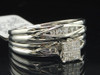 Princess Diamond Bridal Set 14K White Gold Engagement Ring Wedding Band 0.25 Ct.