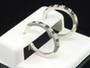 Blue Diamond Hoops Ladies .925 Sterling Silver Round Huggie Earrings 1/4 Tcw.