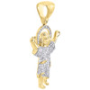 Diamond Baby Jesus Christ Pendant 10K Yellow Gold Round Cut Pave Charm 0.63 Ct.