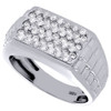 10K White Gold Round Cut Diamond Wedding Band Mens Fashion Pinky Ring 0.96 Ct.