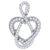 Diamond Heart Infinity Twist Pendant Ladies 10K White Gold Fashion Charm 0.15 Ct