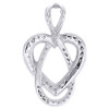 Diamond Heart Infinity Twist Pendant Ladies 10K White Gold Fashion Charm 0.15 Ct