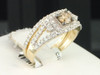 Ladies 14K Yellow Gold Brown Champagne Diamond Engagement Ring Bridal Set 1.11Ct