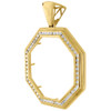 Diamond Customizable Bezel Medallion Pendant 10K Yellow Gold Charm 2.08Ct.