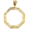 Diamond Customizable Bezel Medallion Pendant 10K Yellow Gold Charm 2.08Ct.