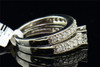 Diamond Wedding Ring Set 14K White Gold Princess Cut Antique Design Ring 1 Tcw.