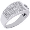 Diamond Cross Pinky Ring Mens 14K White Gold Engagement Wedding Band 0.94 Ct.